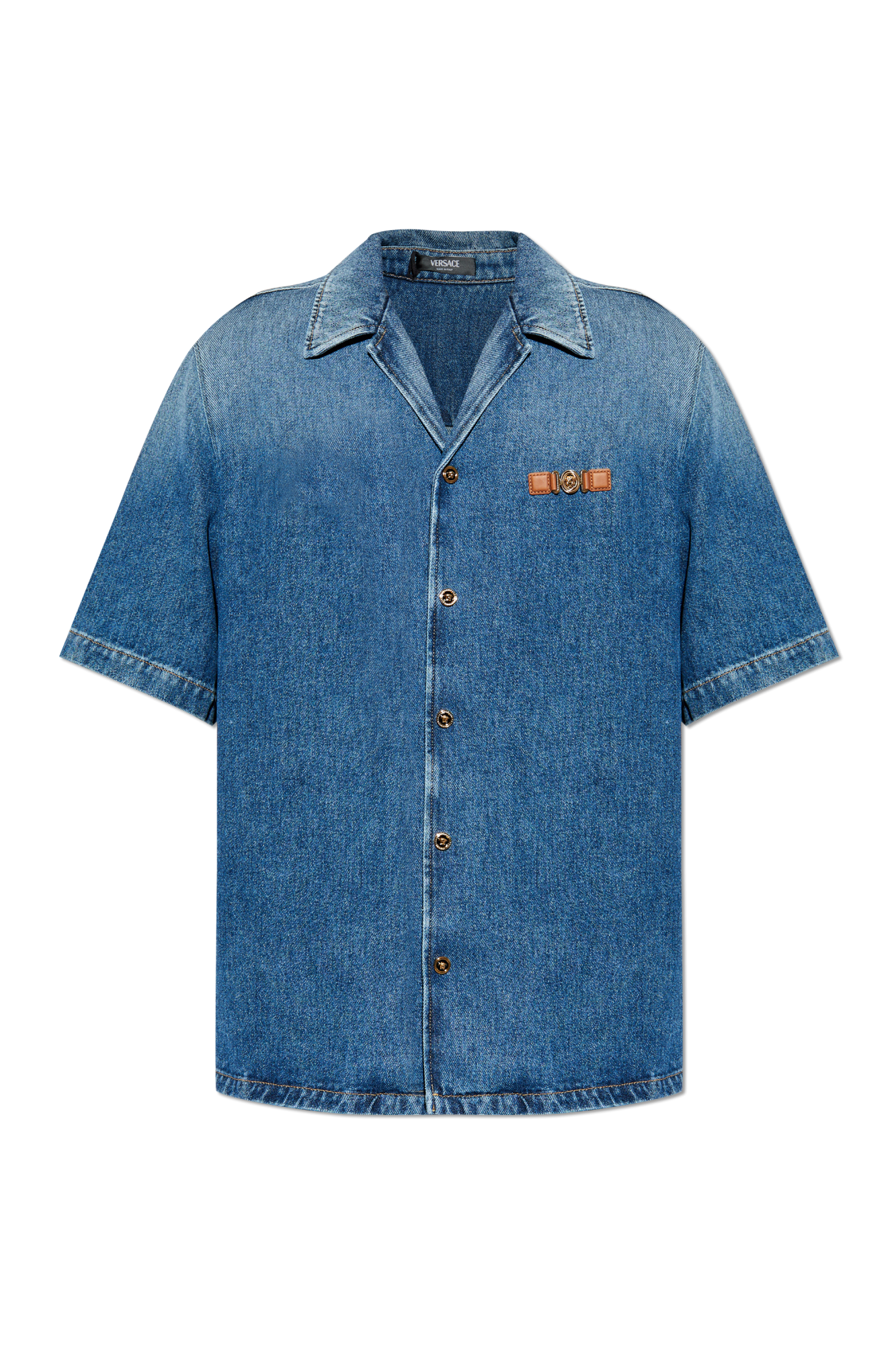 Versace Denim shirt with short sleeves | Men's Clothing | Vitkac
